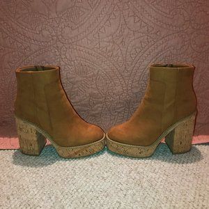 Tan Platform Ankle Boots